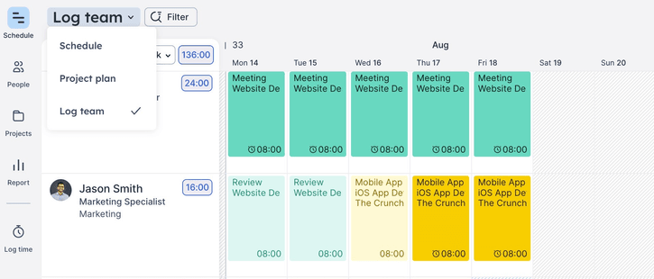 HH:MM log time update