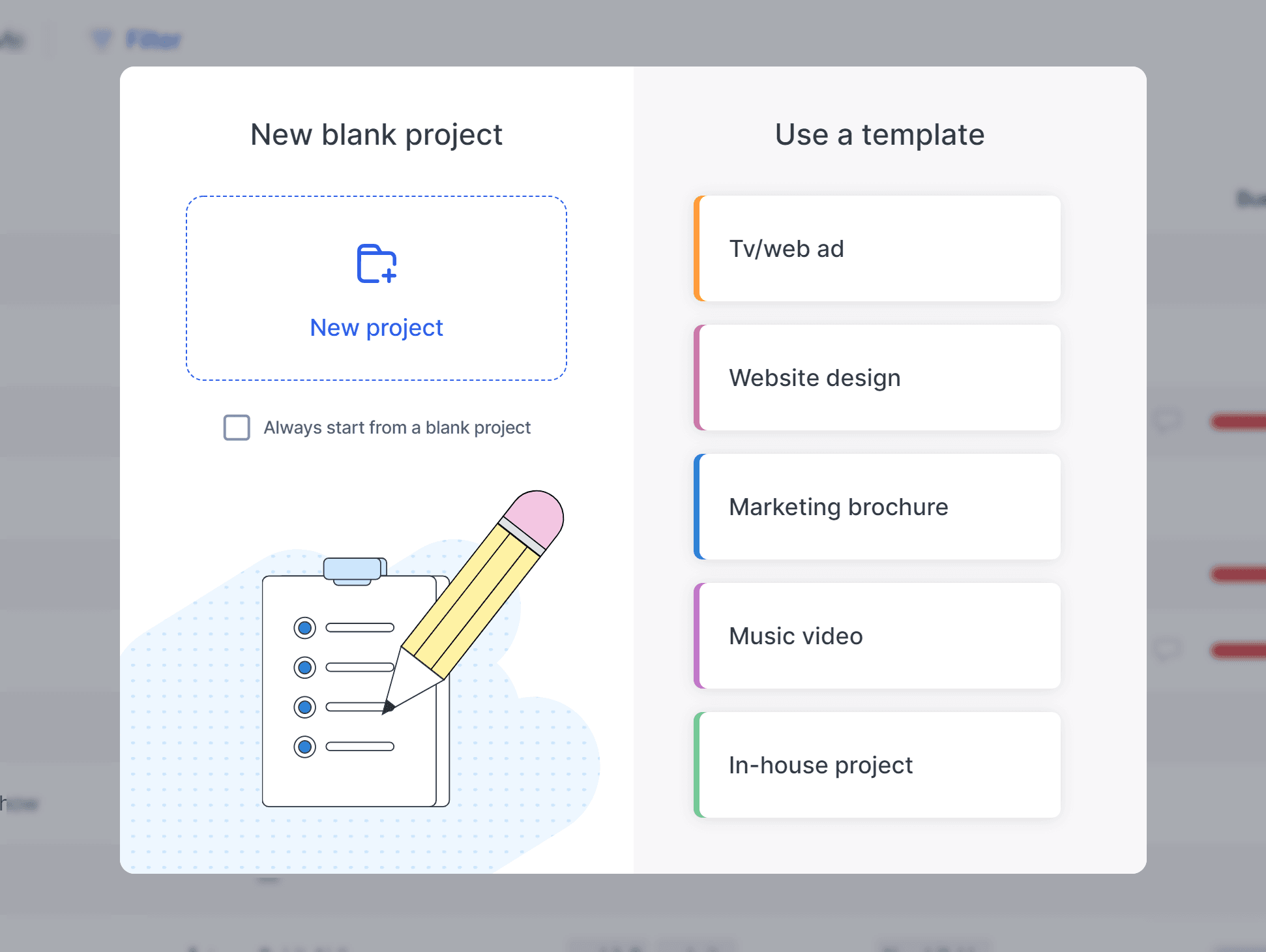 Project templates in Float