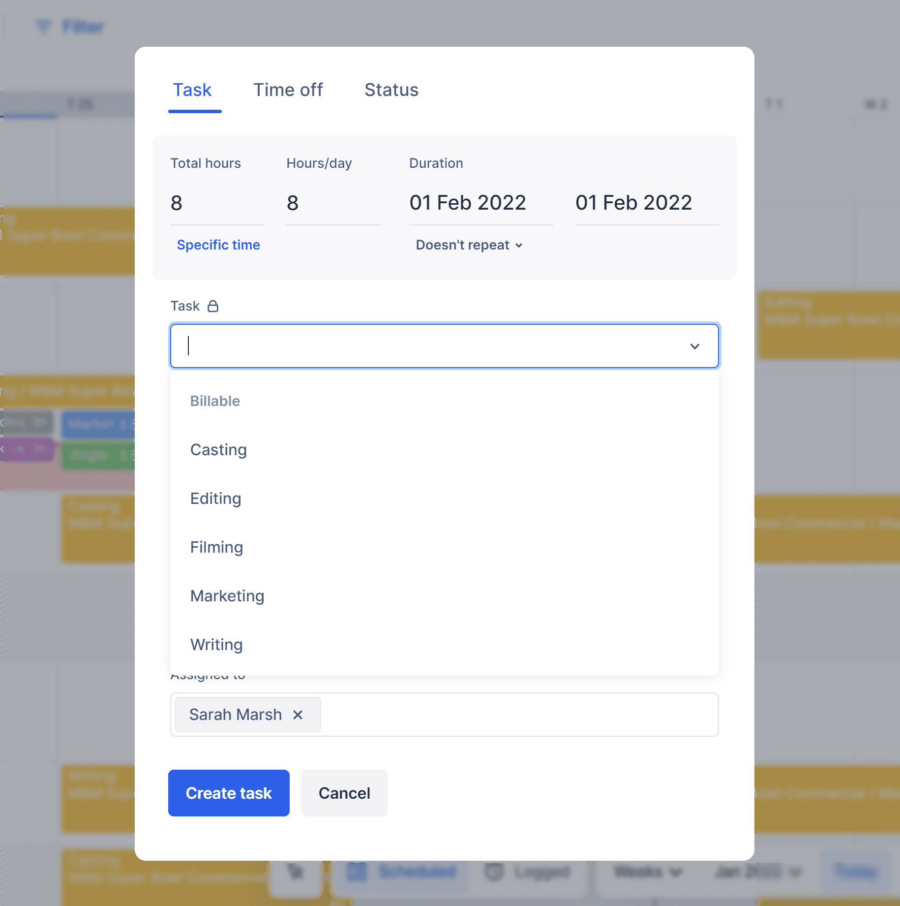 Lock tasks lists in Float