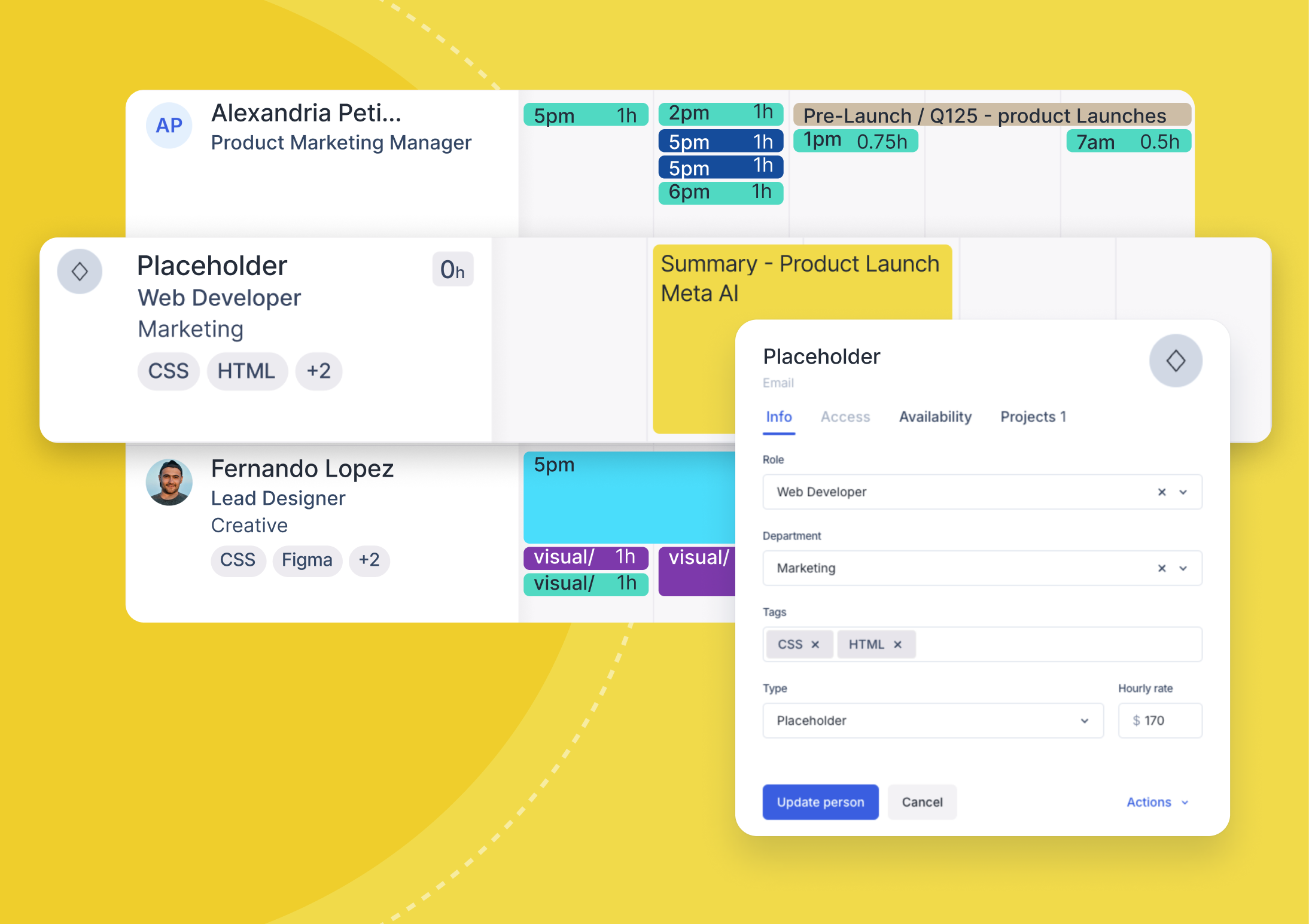 Placeholders in Float