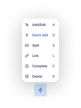 Float's right-click shortcut menu showing the shortcut for quick add mode